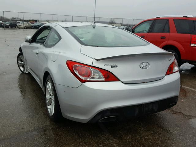 KMHHT6KD0AU037858 - 2010 HYUNDAI GENESIS CO SILVER photo 3