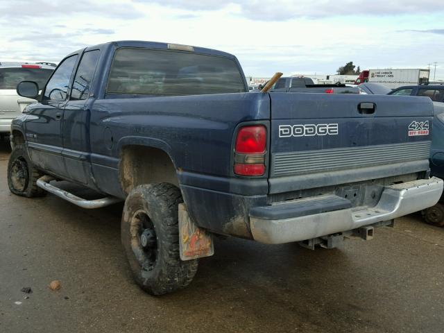 3B7HF13Z4YG136270 - 2000 DODGE RAM 1500 BLUE photo 3