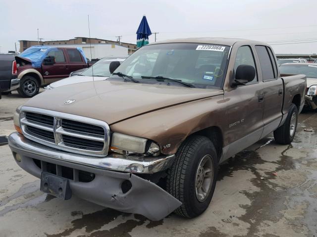 1B7GL2AN6YS693880 - 2000 DODGE DAKOTA QUA TAN photo 2