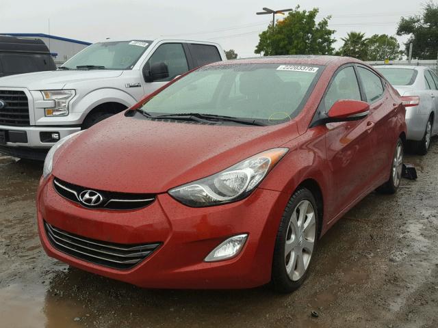 KMHDH4AE3CU254970 - 2012 HYUNDAI ELANTRA GL RED photo 2