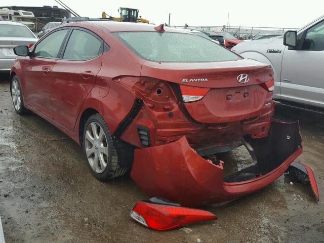 KMHDH4AE3CU254970 - 2012 HYUNDAI ELANTRA GL RED photo 3