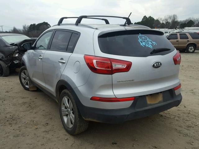 KNDPBCA23D7364209 - 2013 KIA SPORTAGE L SILVER photo 3