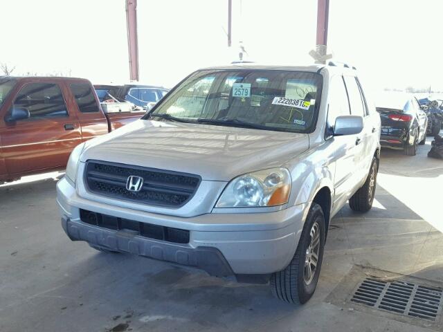 2HKYF18524H591870 - 2004 HONDA PILOT EXL SILVER photo 2