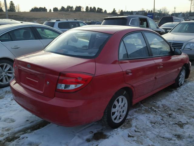 KNADC125936241304 - 2003 KIA RIO RED photo 4