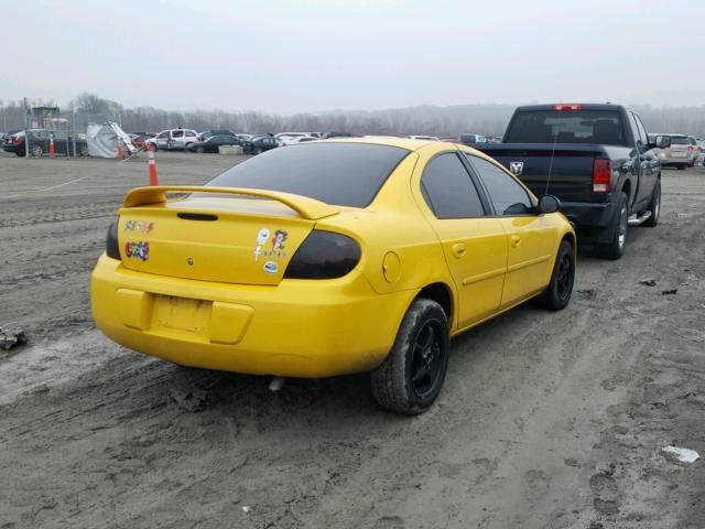 1B3ES56C13D177833 - 2003 DODGE NEON SXT YELLOW photo 4