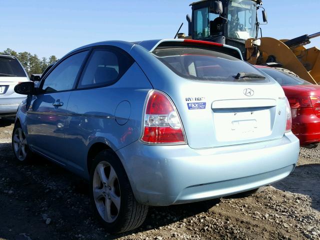 KMHCN36C67U034282 - 2007 HYUNDAI ACCENT SE BLUE photo 3