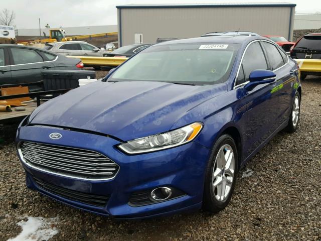 3FA6P0HR4DR205485 - 2013 FORD FUSION SE BLUE photo 2