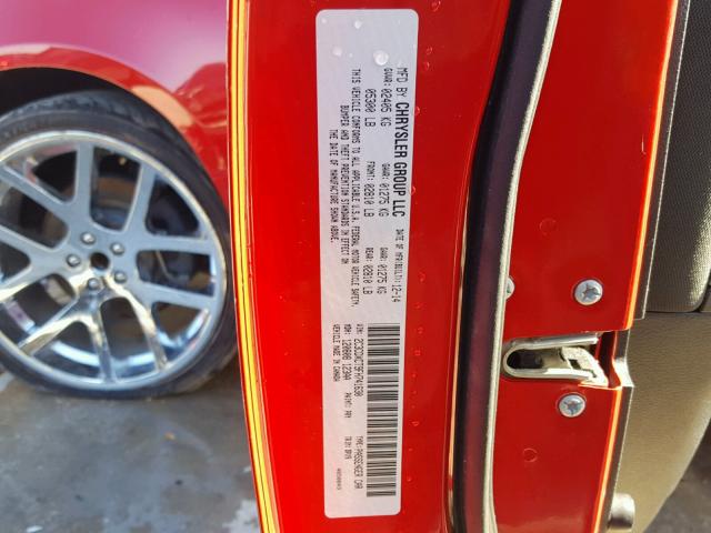 2C3CDXCT9FH741630 - 2015 DODGE CHARGER R/ RED photo 10