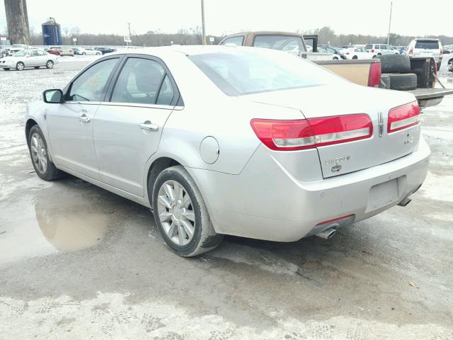 3LNHL2GCXAR634872 - 2010 LINCOLN MKZ SILVER photo 3