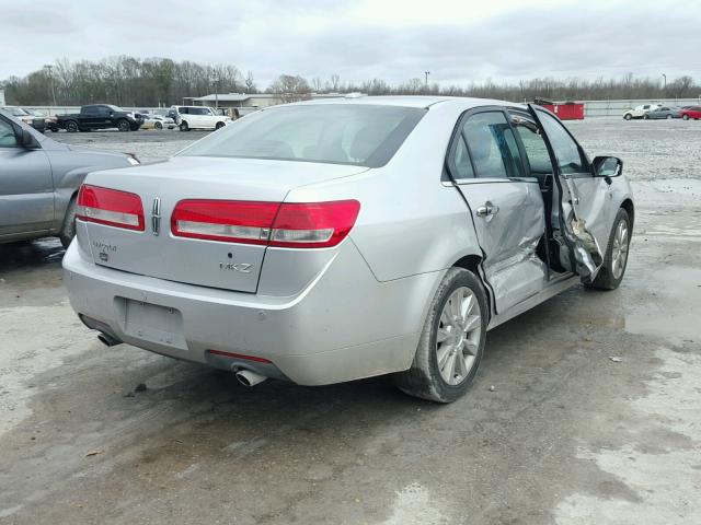 3LNHL2GCXAR634872 - 2010 LINCOLN MKZ SILVER photo 4