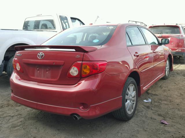 2T1BU4EE2AC422450 - 2010 TOYOTA COROLLA BA RED photo 4