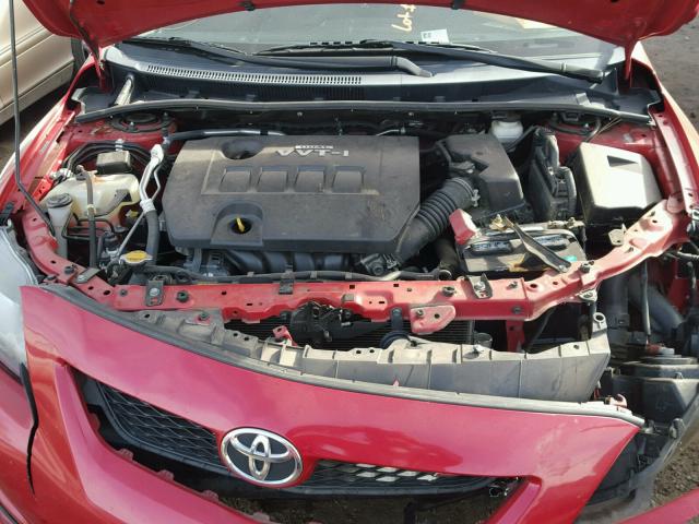 2T1BU4EE2AC422450 - 2010 TOYOTA COROLLA BA RED photo 7