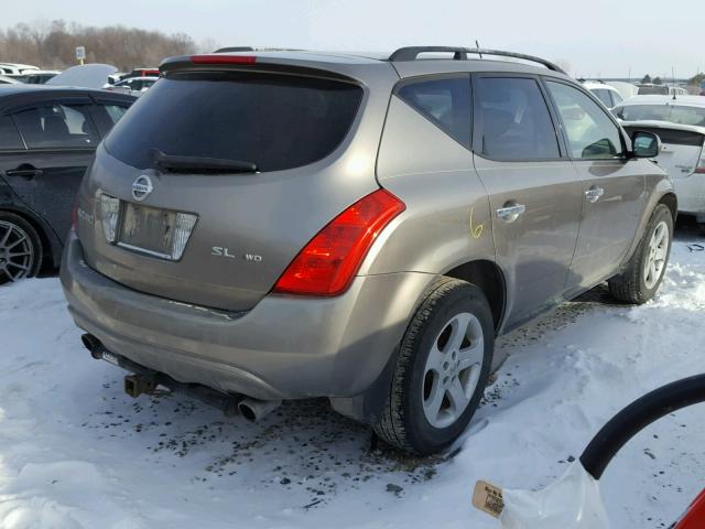 JN8AZ08WX3W213983 - 2003 NISSAN MURANO SL GOLD photo 4