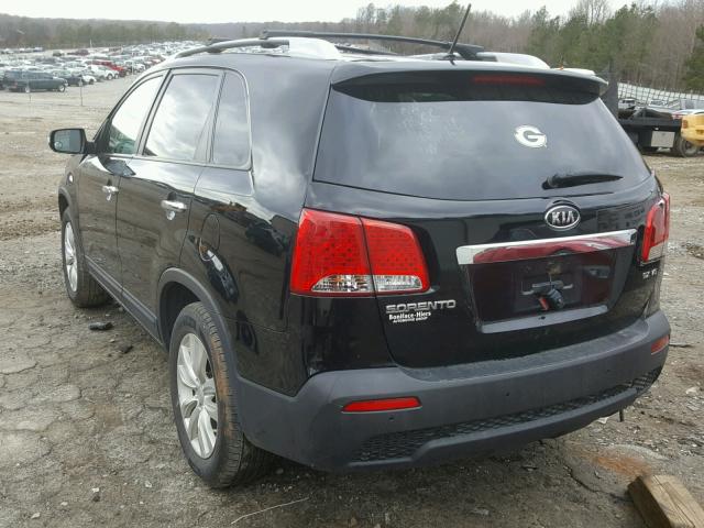 5XYKU4A22BG179837 - 2011 KIA SORENTO EX BLACK photo 3