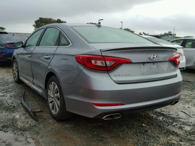 5NPE34AFXFH077560 - 2015 HYUNDAI SONATA SPO GRAY photo 3