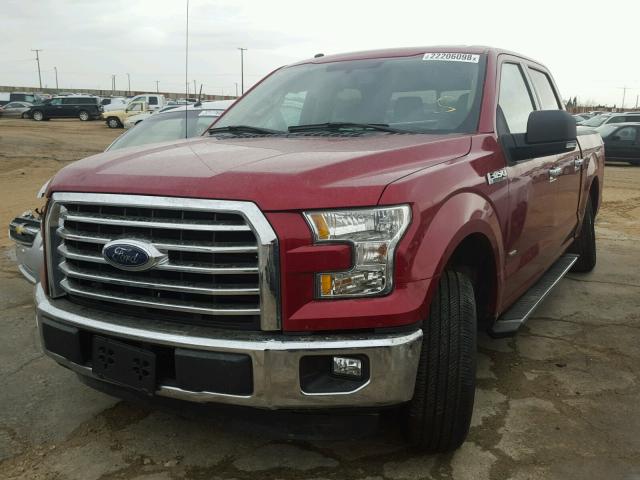 1FTEW1CP7GKF85063 - 2016 FORD F150 SUPER RED photo 2