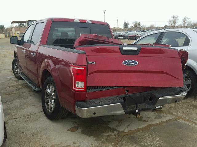 1FTEW1CP7GKF85063 - 2016 FORD F150 SUPER RED photo 3