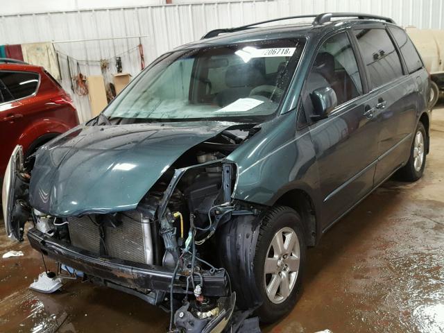 5TDZA22C45S371609 - 2005 TOYOTA SIENNA XLE GREEN photo 2