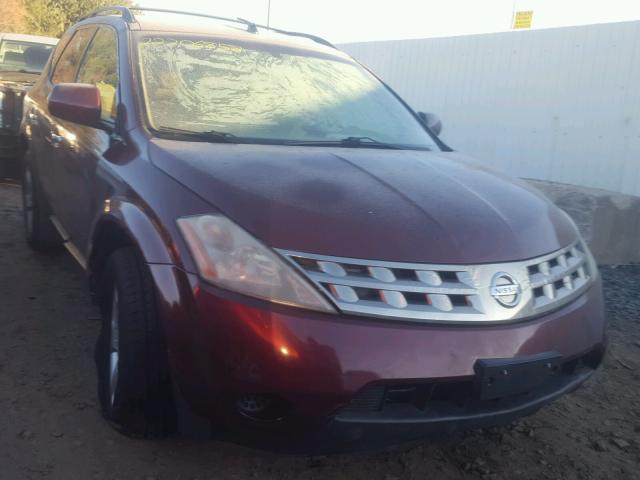 JN8AZ08W85W439992 - 2005 NISSAN MURANO SL MAROON photo 1