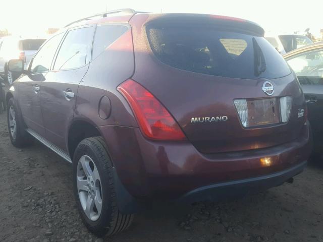 JN8AZ08W85W439992 - 2005 NISSAN MURANO SL MAROON photo 3