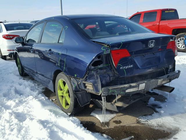 1HGFA16848L004185 - 2008 HONDA CIVIC EX BLUE photo 3