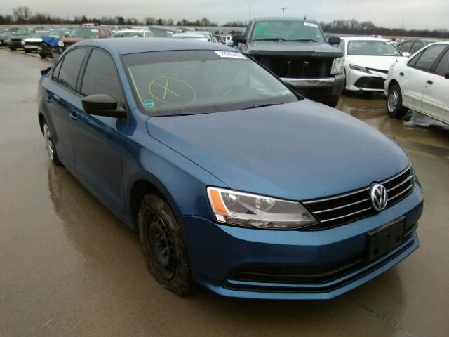 3VW2K7AJ7FM357357 - 2015 VOLKSWAGEN JETTA BASE BLUE photo 1