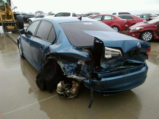 3VW2K7AJ7FM357357 - 2015 VOLKSWAGEN JETTA BASE 蓝色 照片 3