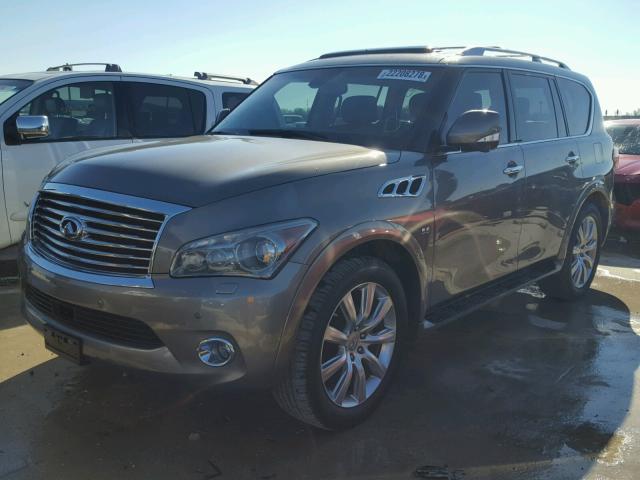 JN8AZ2NF5E9554399 - 2014 INFINITI QX80 GRAY photo 2