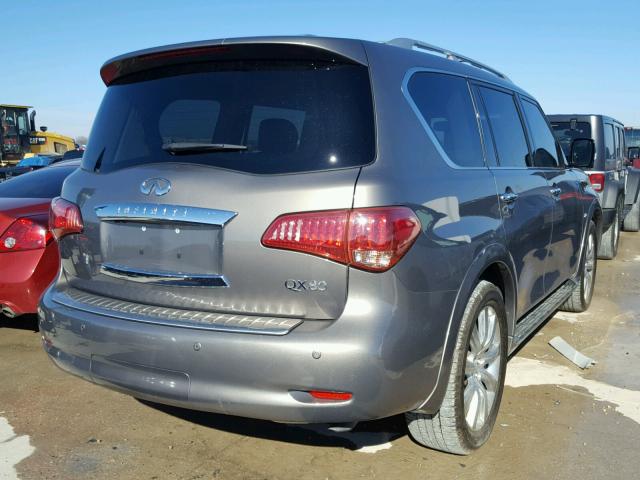 JN8AZ2NF5E9554399 - 2014 INFINITI QX80 GRAY photo 4