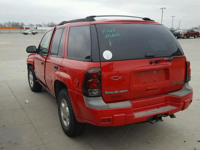 1GNDS13S422334898 - 2002 CHEVROLET TRAILBLAZE RED photo 3