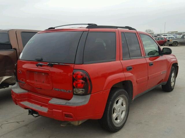 1GNDS13S422334898 - 2002 CHEVROLET TRAILBLAZE RED photo 4