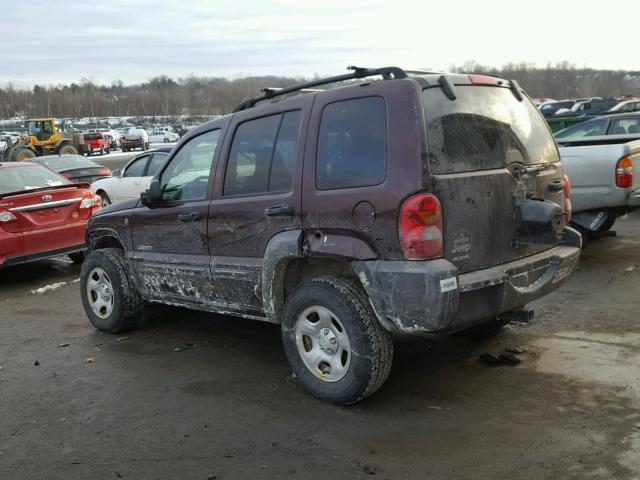 1J4GL48K94W247162 - 2004 JEEP LIBERTY SP MAROON photo 3