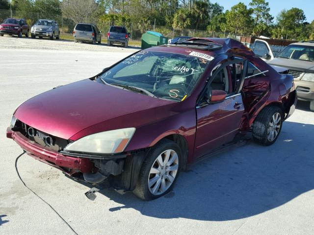 1HGCM66556A025732 - 2006 HONDA ACCORD EX RED photo 2