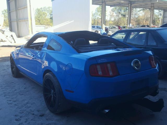 1ZVBP8CF0C5203610 - 2012 FORD MUSTANG GT BLUE photo 3