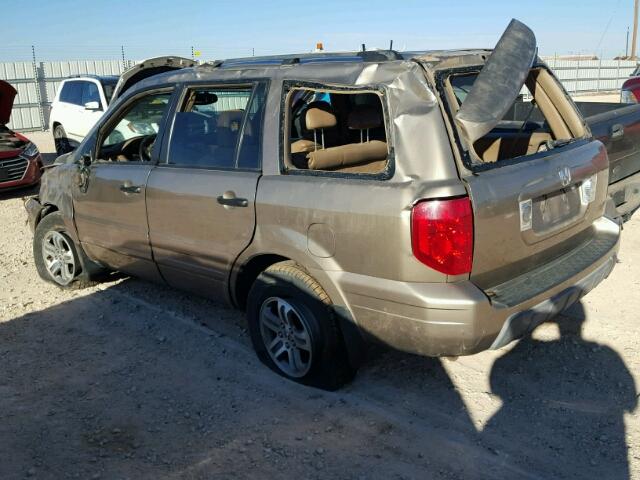 2HKYF18623H516772 - 2003 HONDA PILOT EXL BROWN photo 3