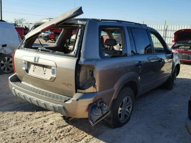 2HKYF18623H516772 - 2003 HONDA PILOT EXL BROWN photo 4