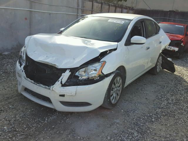 3N1AB7AP0EL635770 - 2014 NISSAN SENTRA S WHITE photo 2