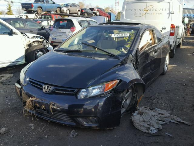 2HGFG12856H527939 - 2006 HONDA CIVIC EX BLACK photo 2