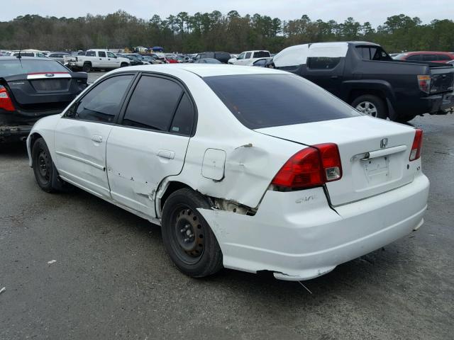 2HGES16554H557398 - 2004 HONDA CIVIC LX WHITE photo 3