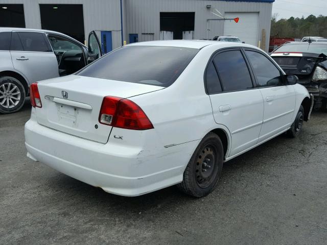 2HGES16554H557398 - 2004 HONDA CIVIC LX WHITE photo 4