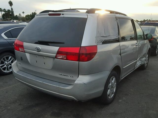 5TDZA23CX4S042264 - 2004 TOYOTA SIENNA CE SILVER photo 4