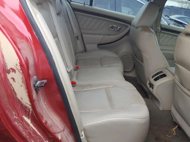 1FAHP2FW4AG141108 - 2010 FORD TAURUS LIM RED photo 6