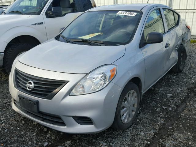 3N1CN7AP6EL817876 - 2014 NISSAN VERSA S SILVER photo 2