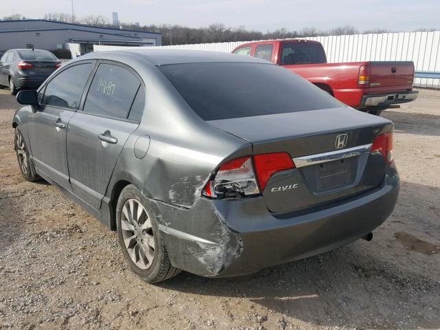 19XFA169X9E032591 - 2009 HONDA CIVIC EXL GRAY photo 3