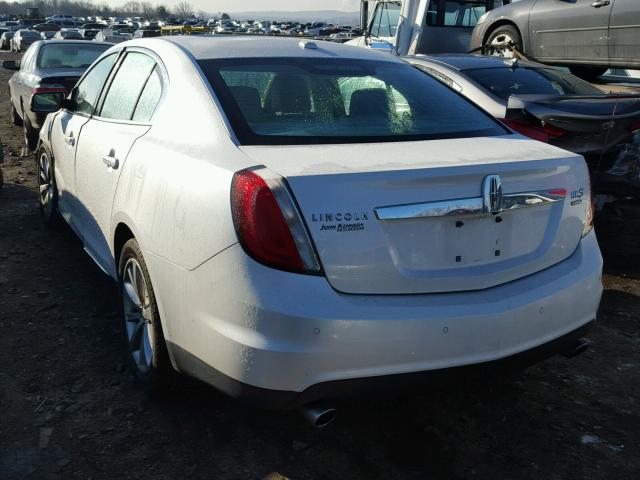 1LNHL9FT4CG801201 - 2012 LINCOLN MKS WHITE photo 3