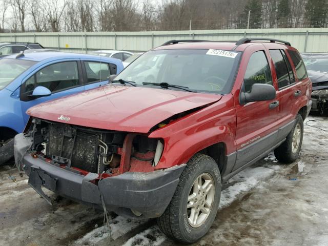 1J4GW48N64C358397 - 2004 JEEP GRAND CHER RED photo 2