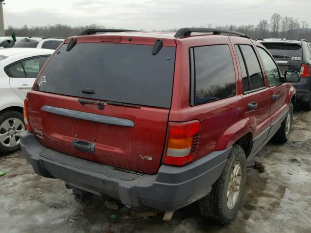 1J4GW48N64C358397 - 2004 JEEP GRAND CHER RED photo 4