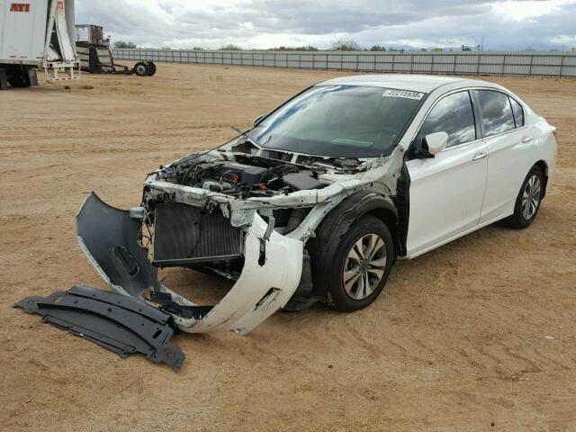 1HGCR2F30EA078507 - 2014 HONDA ACCORD LX WHITE photo 2