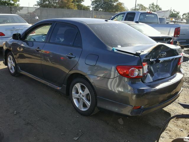 2T1BU4EE8BC724343 - 2011 TOYOTA COROLLA BA CHARCOAL photo 3