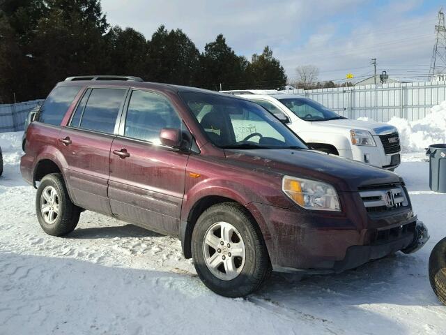 5FNYF28198B500262 - 2008 HONDA PILOT LX RED photo 1